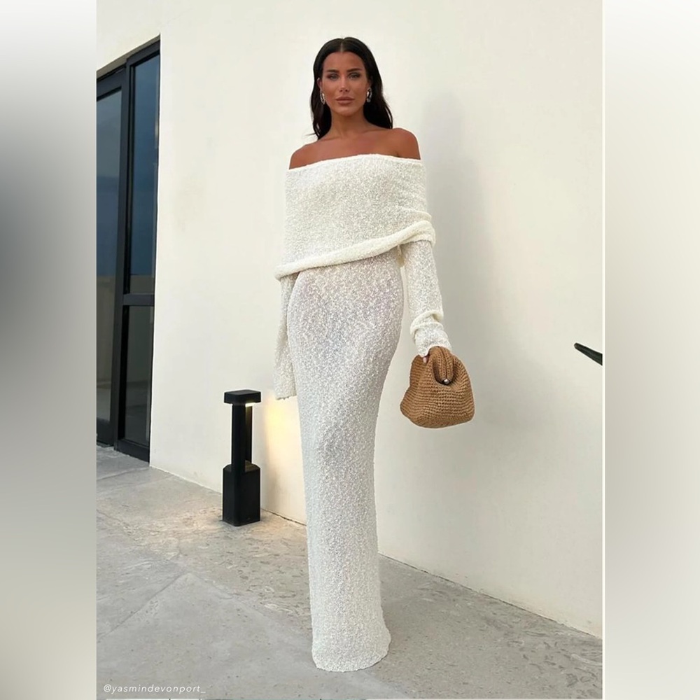 Meshki Marisol dress in cream boucle small